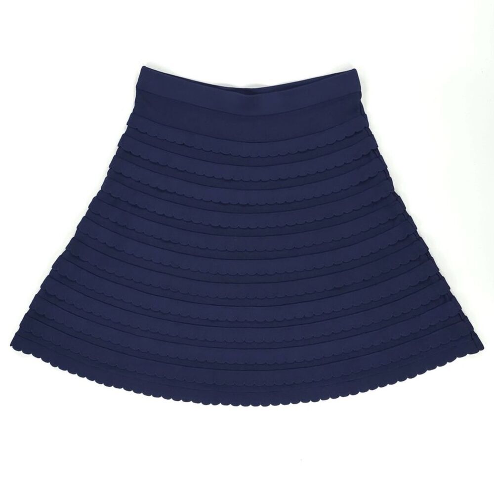 NEW Lilly Pulitzer Olive Scalloped Mini Skirt Navy Preppy Minimal Boho Coquette